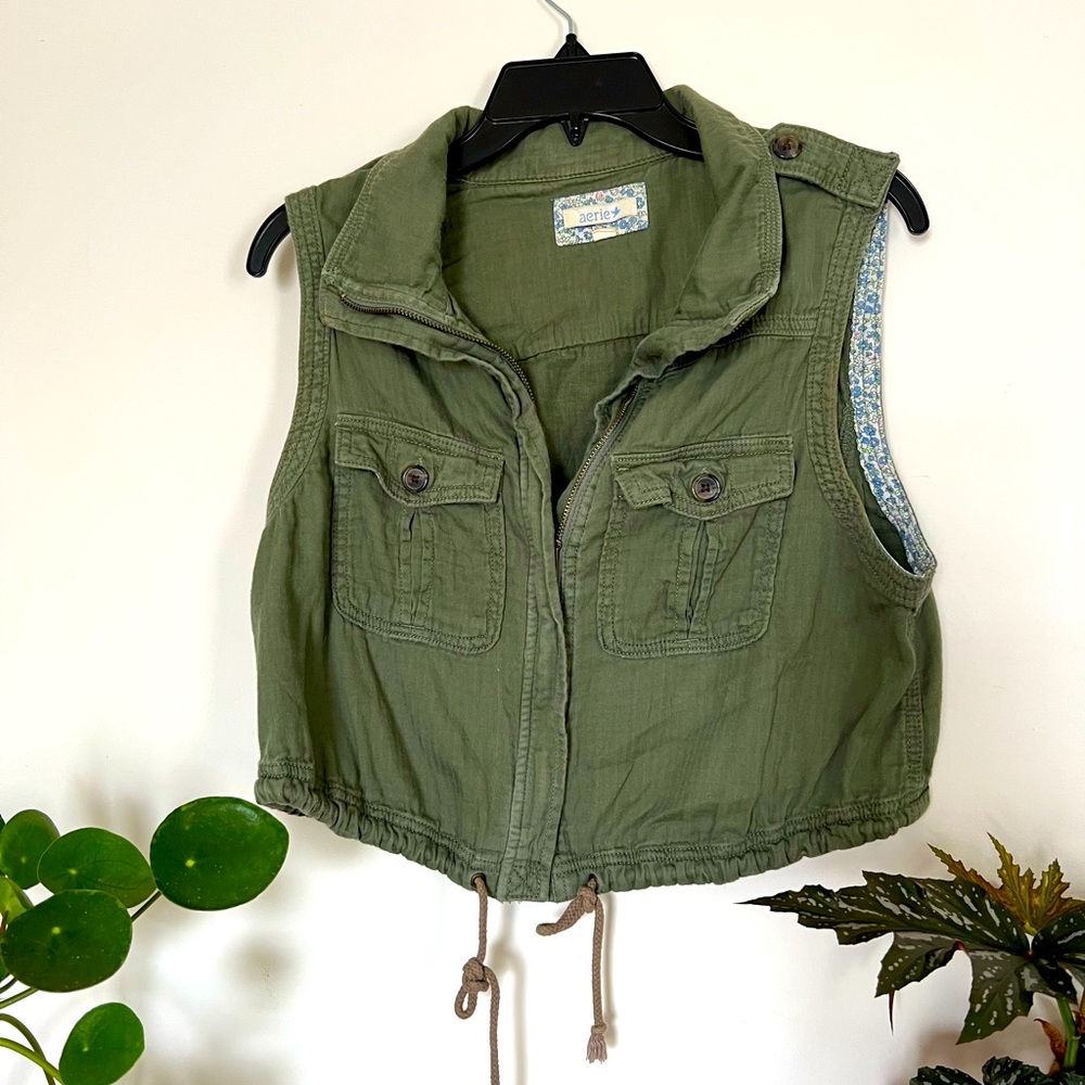 Aerie | Cropped Military Vest